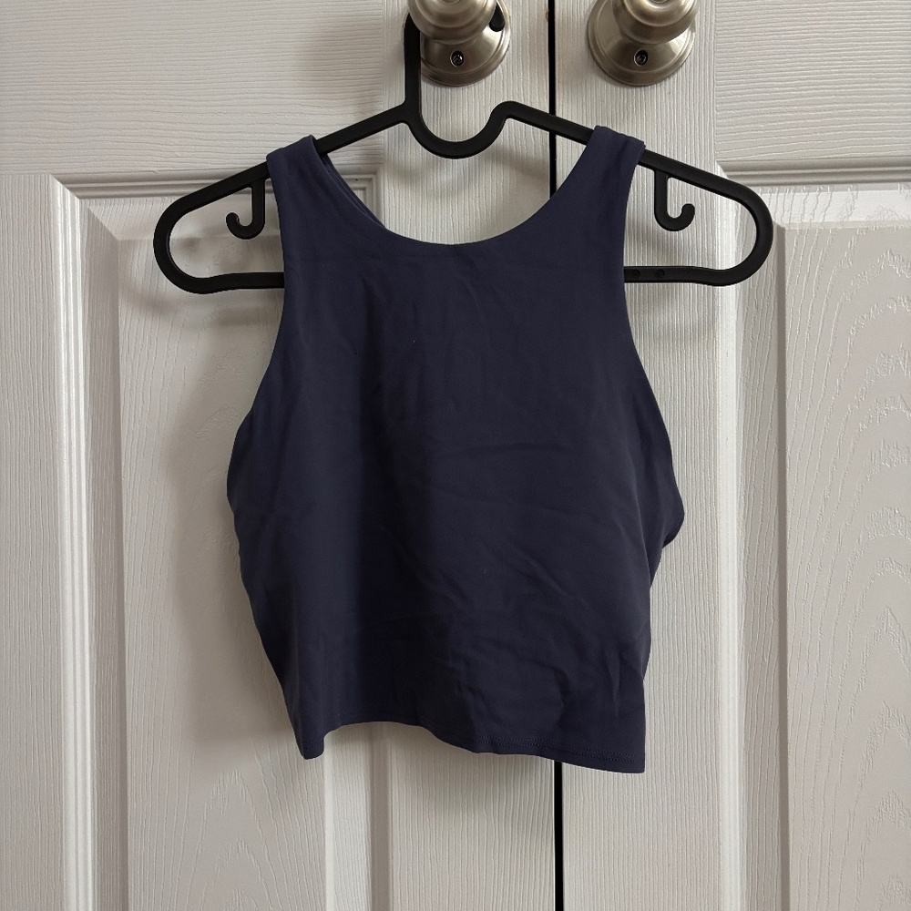 Athleta Navy Blue Tank Top | Size Small | Cropped Athletic Top